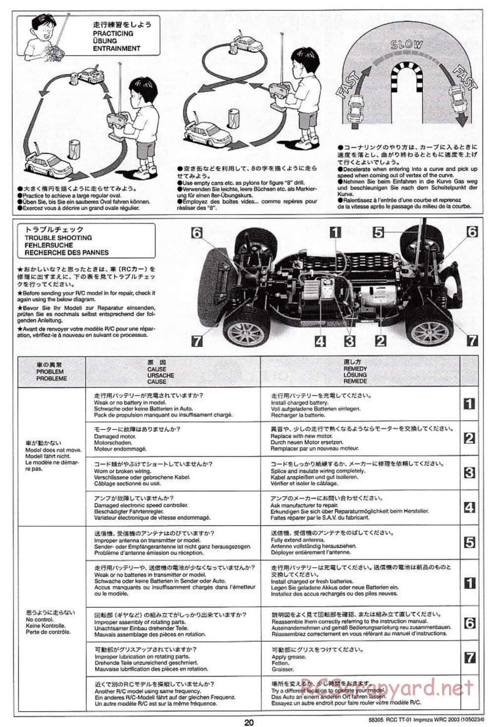 Tamiya - Subaru Impreza WRC 2003 - TT-01 Chassis - Manual - Page 20