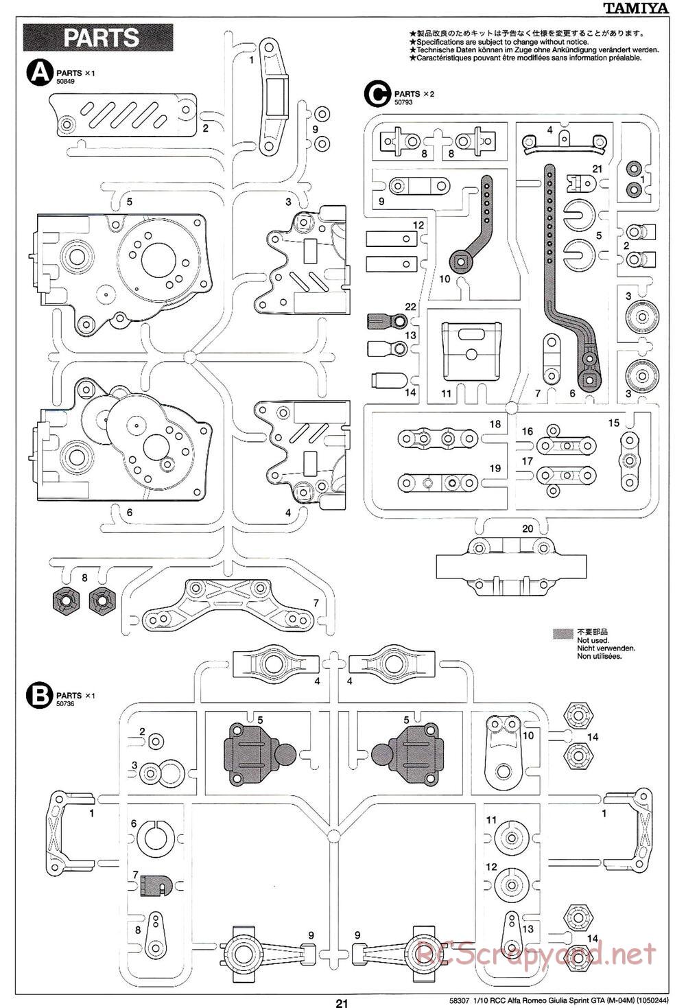 Tamiya - Alfa Romeo Giulia Sprint GTA - M04M Chassis - Manual - Page 21