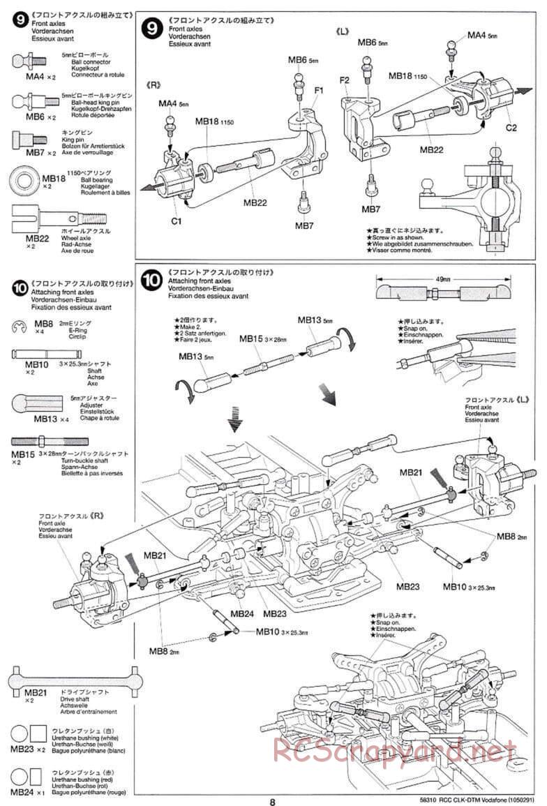 Tamiya - Mercedes-Benz CLK-DTM Team Vodafone AMG-Mercedes - TB-02 Chassis - Manual - Page 8