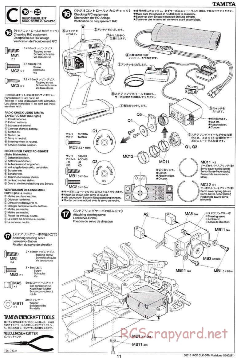 Tamiya - Mercedes-Benz CLK-DTM Team Vodafone AMG-Mercedes - TB-02 Chassis - Manual - Page 11
