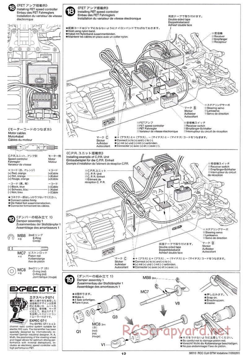 Tamiya - Mercedes-Benz CLK-DTM Team Vodafone AMG-Mercedes - TB-02 Chassis - Manual - Page 12