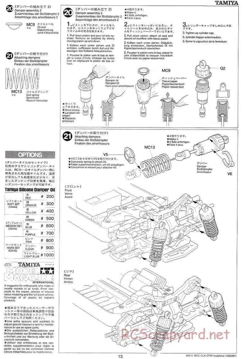 Tamiya - Mercedes-Benz CLK-DTM Team Vodafone AMG-Mercedes - TB-02 Chassis - Manual - Page 13