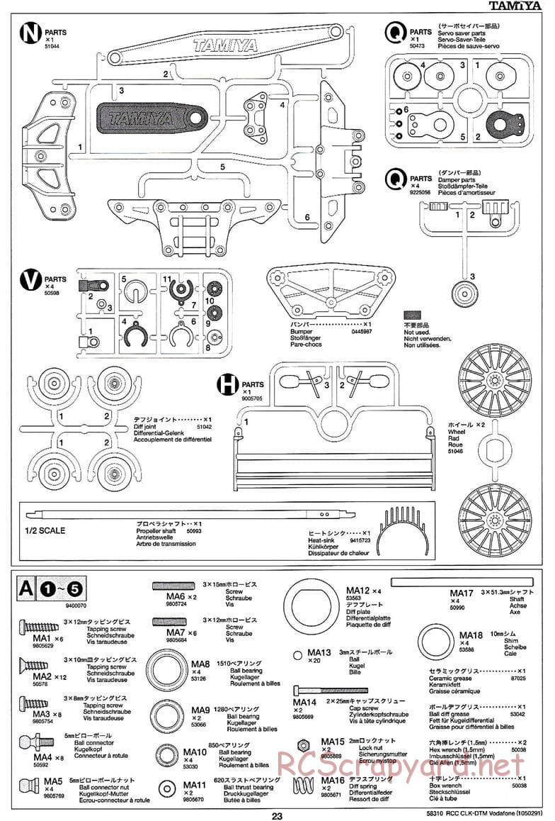 Tamiya - Mercedes-Benz CLK-DTM Team Vodafone AMG-Mercedes - TB-02 Chassis - Manual - Page 23