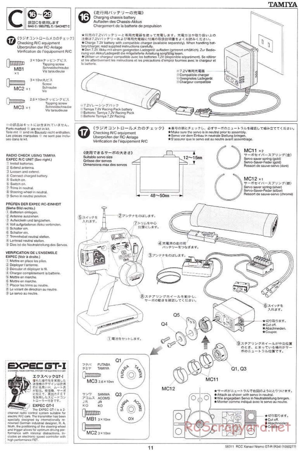 Tamiya - Xanavi Nismo GT-R (R34) - TB-02 Chassis - Manual - Page 11