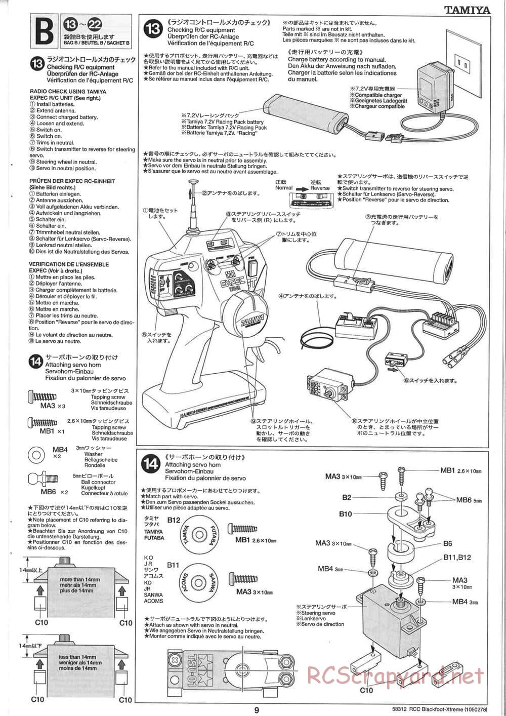 Tamiya - Blackfoot Xtreme - WT-01 Chassis - Manual - Page 9