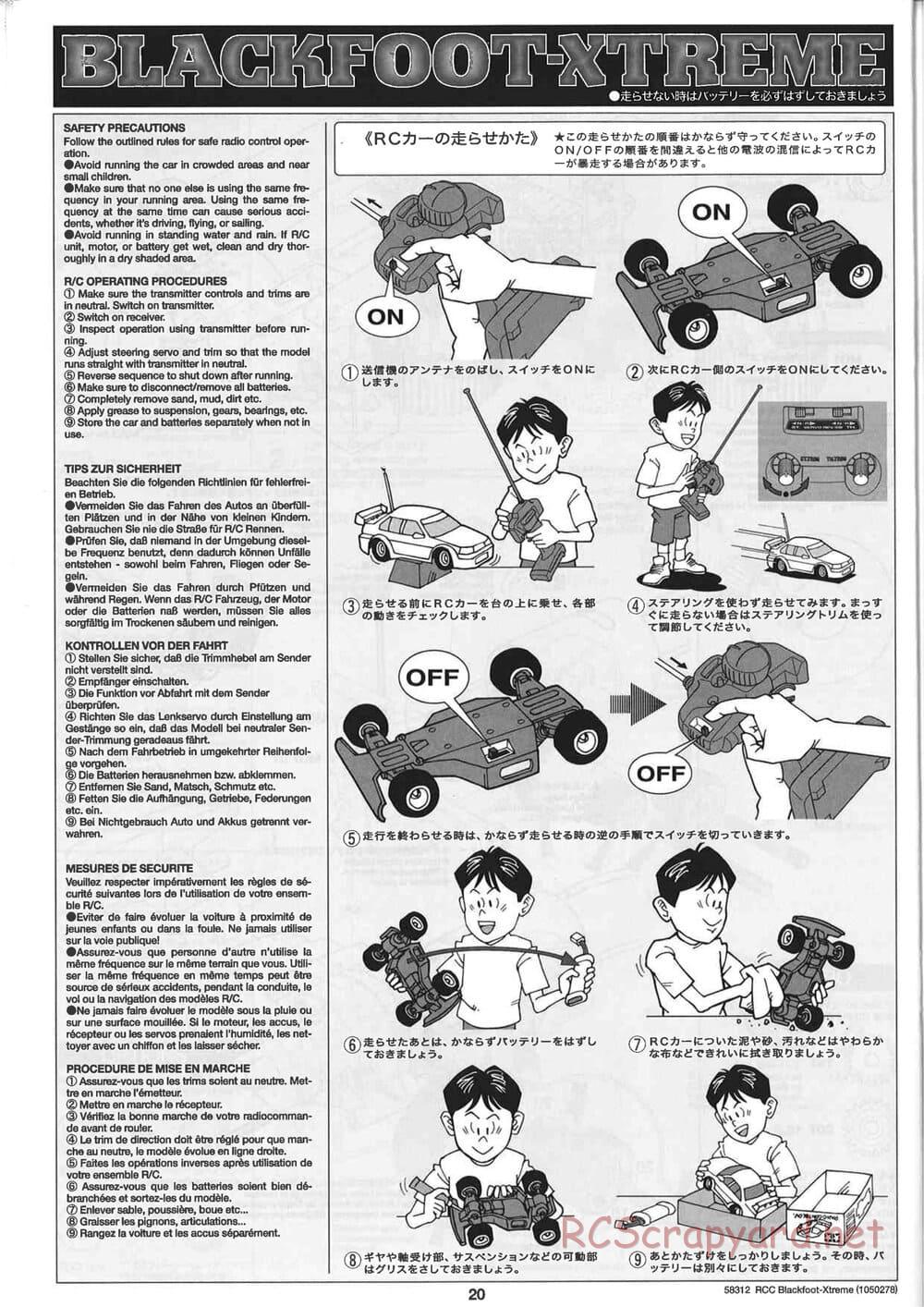Tamiya - Blackfoot Xtreme - WT-01 Chassis - Manual - Page 20