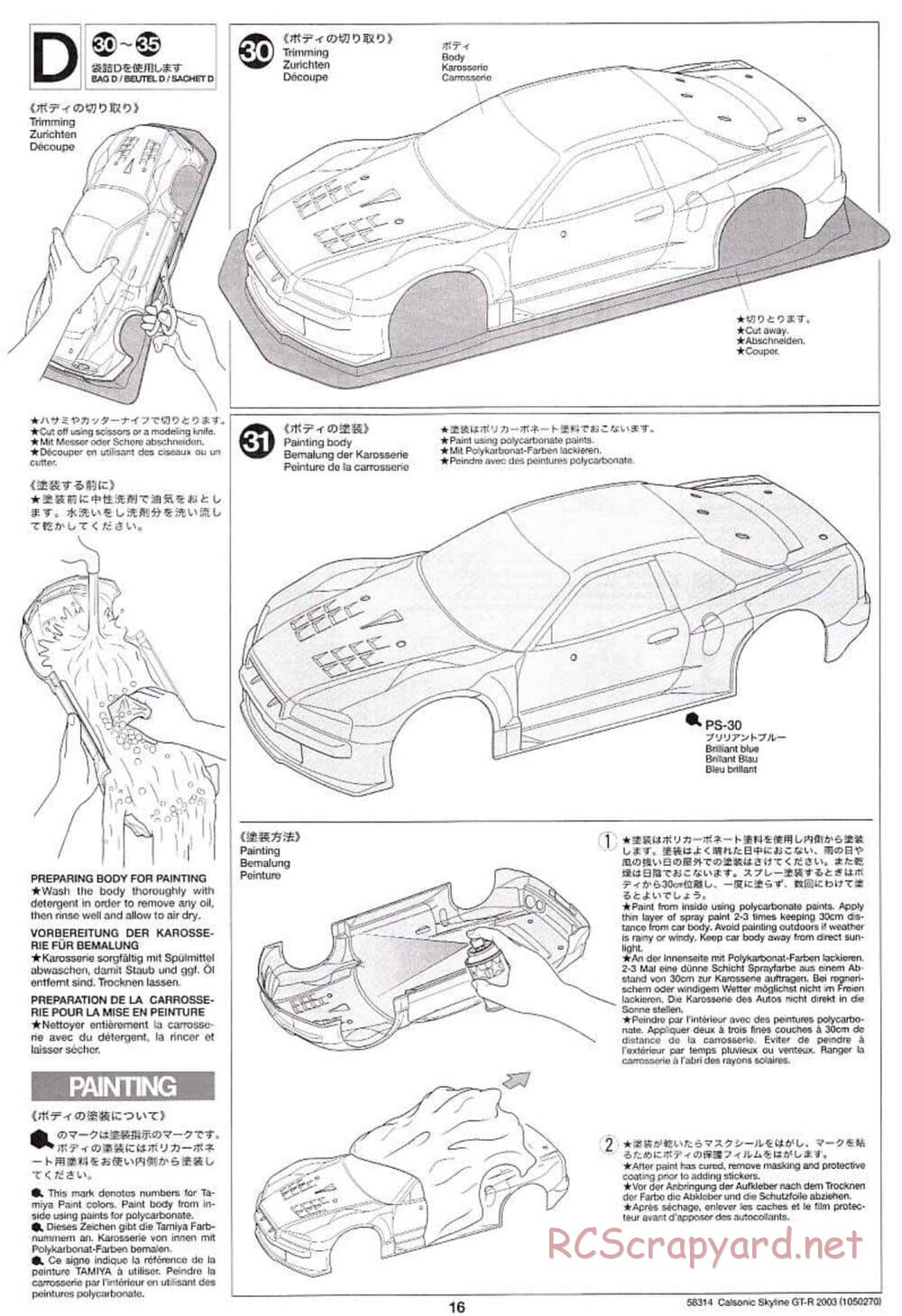 Tamiya - Calsonic Skyline GT-R 2003 - TT-01 Chassis - Manual - Page 16