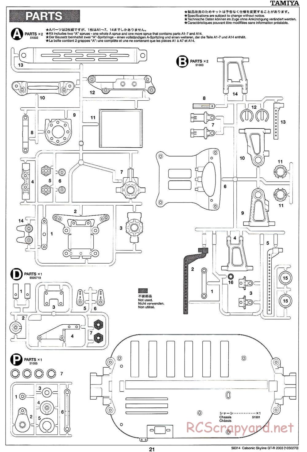 Tamiya - Calsonic Skyline GT-R 2003 - TT-01 Chassis - Manual - Page 21