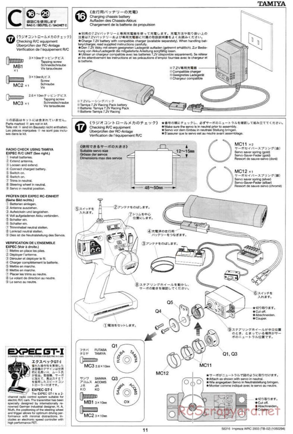 Tamiya - Subaru Impreza WRC 2003 - TB-02 Chassis - Manual - Page 11