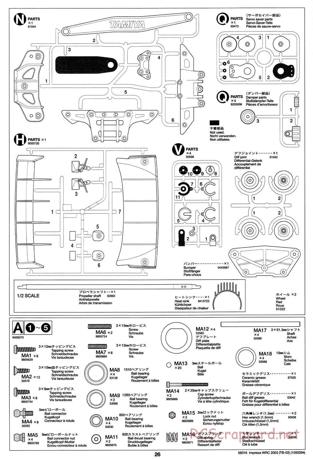 Tamiya - Subaru Impreza WRC 2003 - TB-02 Chassis - Manual - Page 26