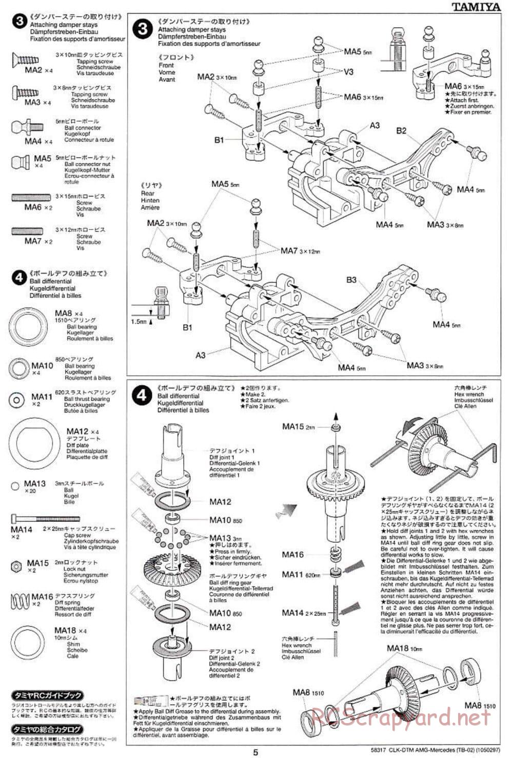 Tamiya - CLK DTM 2002 AMG Mercedes - TB-02 Chassis - Manual - Page 5