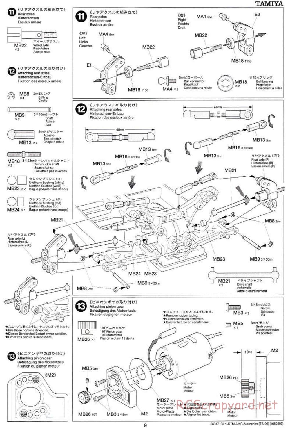 Tamiya - CLK DTM 2002 AMG Mercedes - TB-02 Chassis - Manual - Page 9