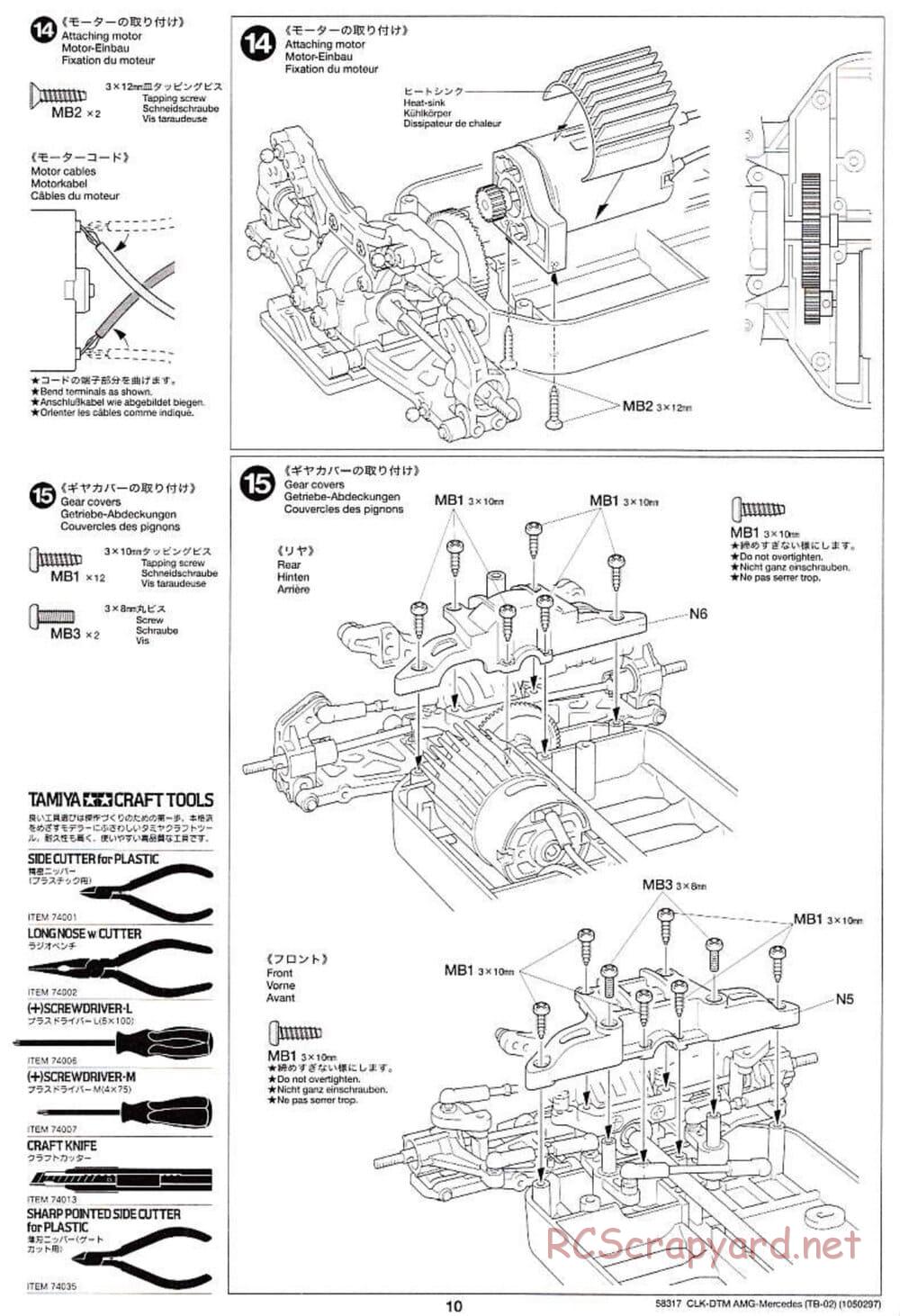 Tamiya - CLK DTM 2002 AMG Mercedes - TB-02 Chassis - Manual - Page 10