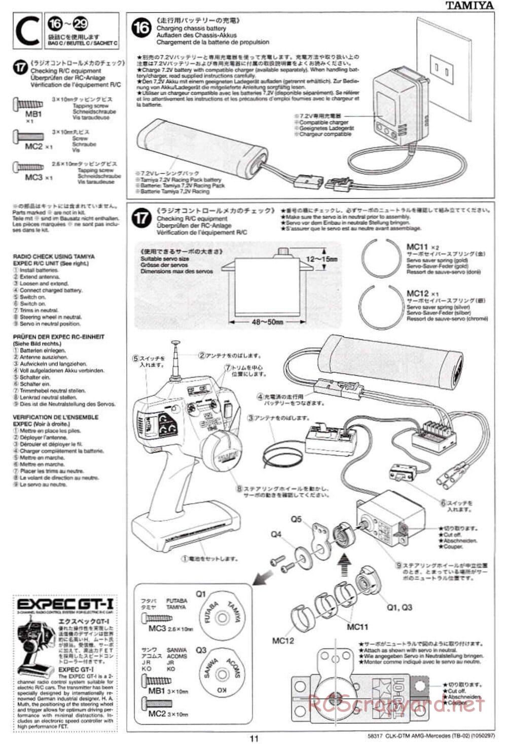 Tamiya - CLK DTM 2002 AMG Mercedes - TB-02 Chassis - Manual - Page 11