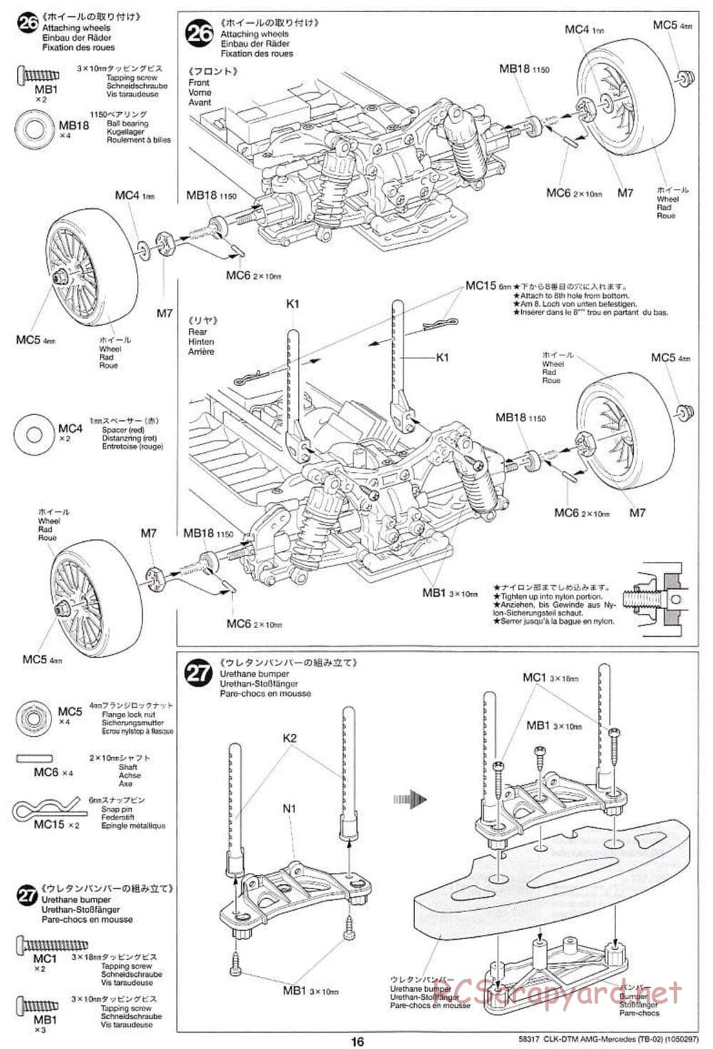 Tamiya - CLK DTM 2002 AMG Mercedes - TB-02 Chassis - Manual - Page 16
