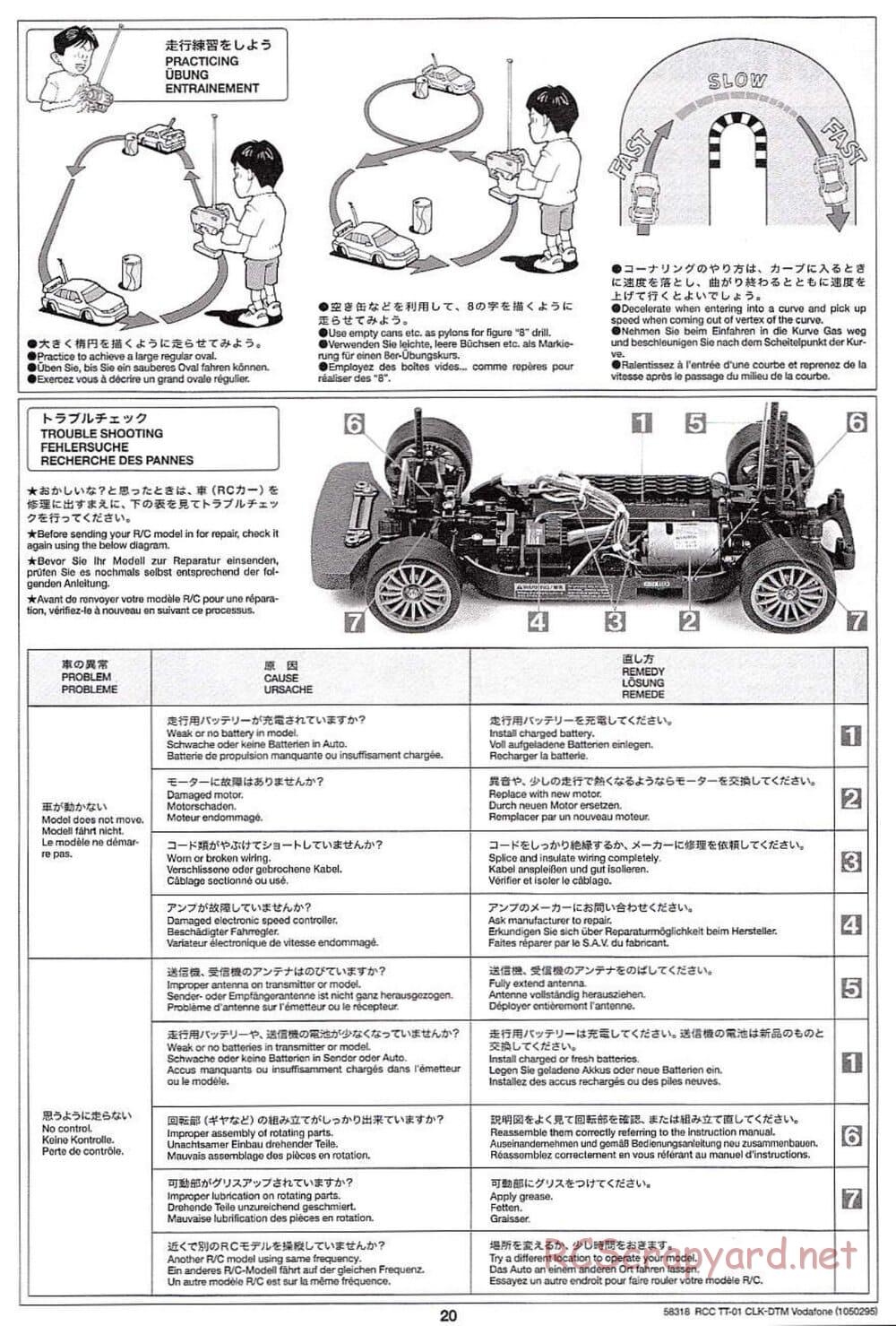 Tamiya - Mercedes-Benz CLK-DTM Team Vodafone AMG-Mercedes - TT-01 Chassis - Manual - Page 20