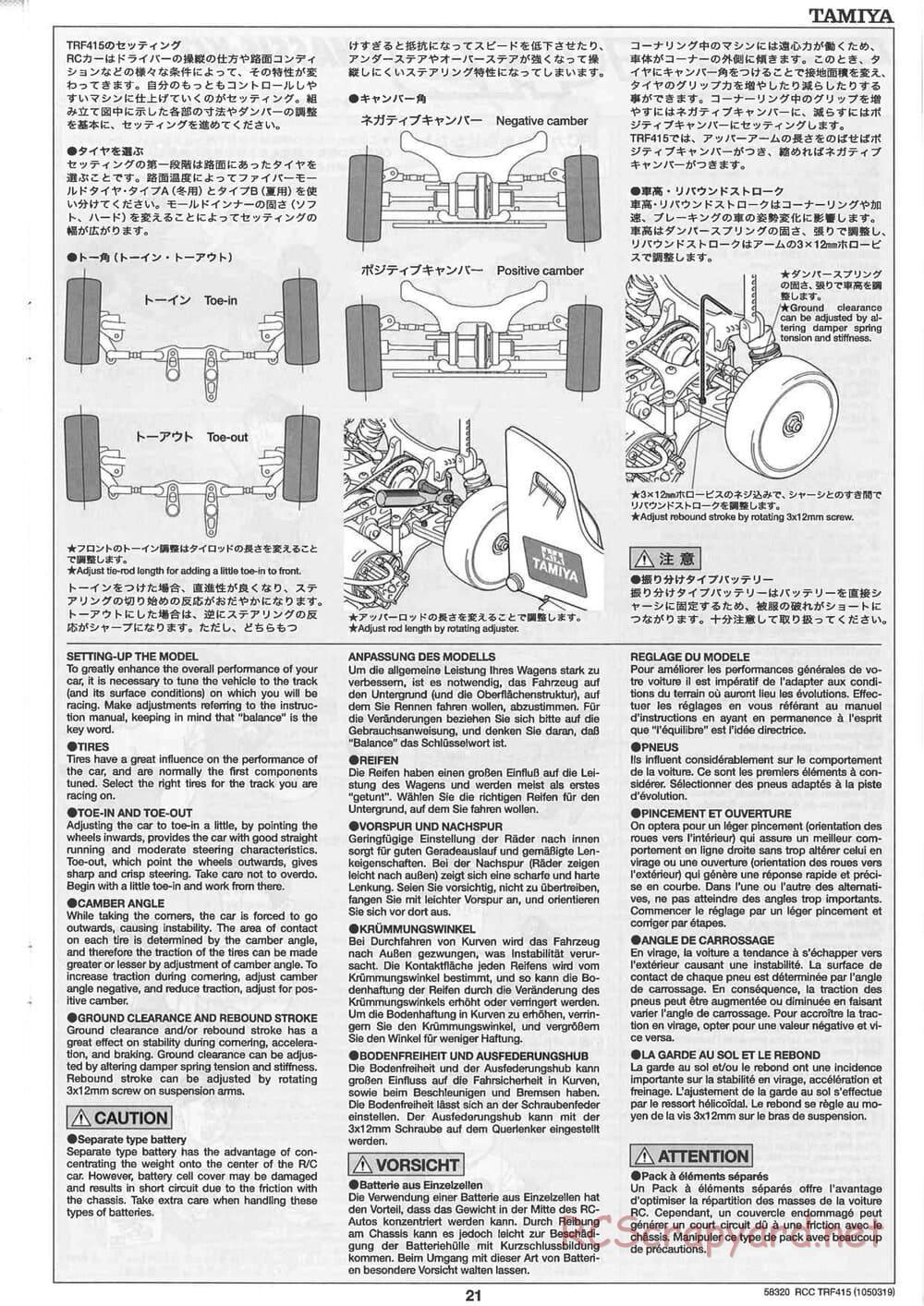 Tamiya - TRF415 Chassis - Manual - Page 21