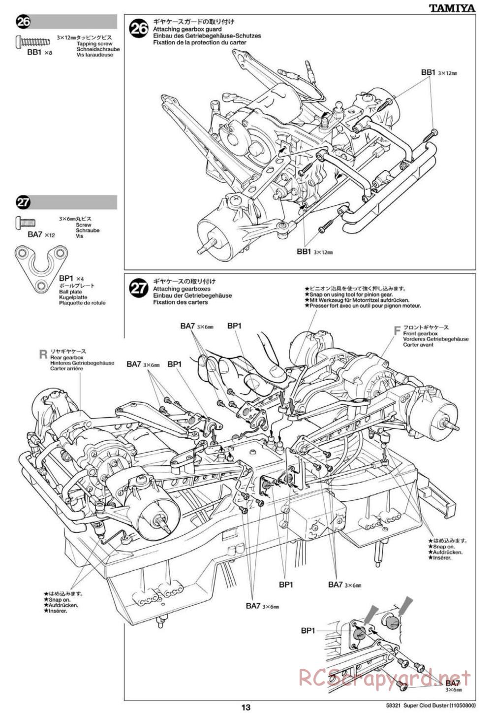 Tamiya - Super Clod Buster Chassis - Manual - Page 13