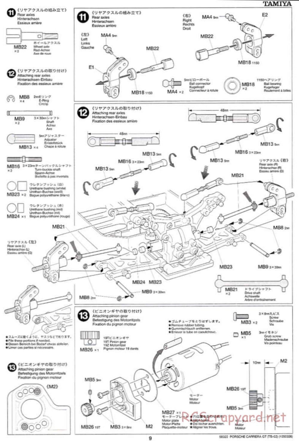 Tamiya - Porsche Carrera GT - TB-02 Chassis - Manual - Page 9