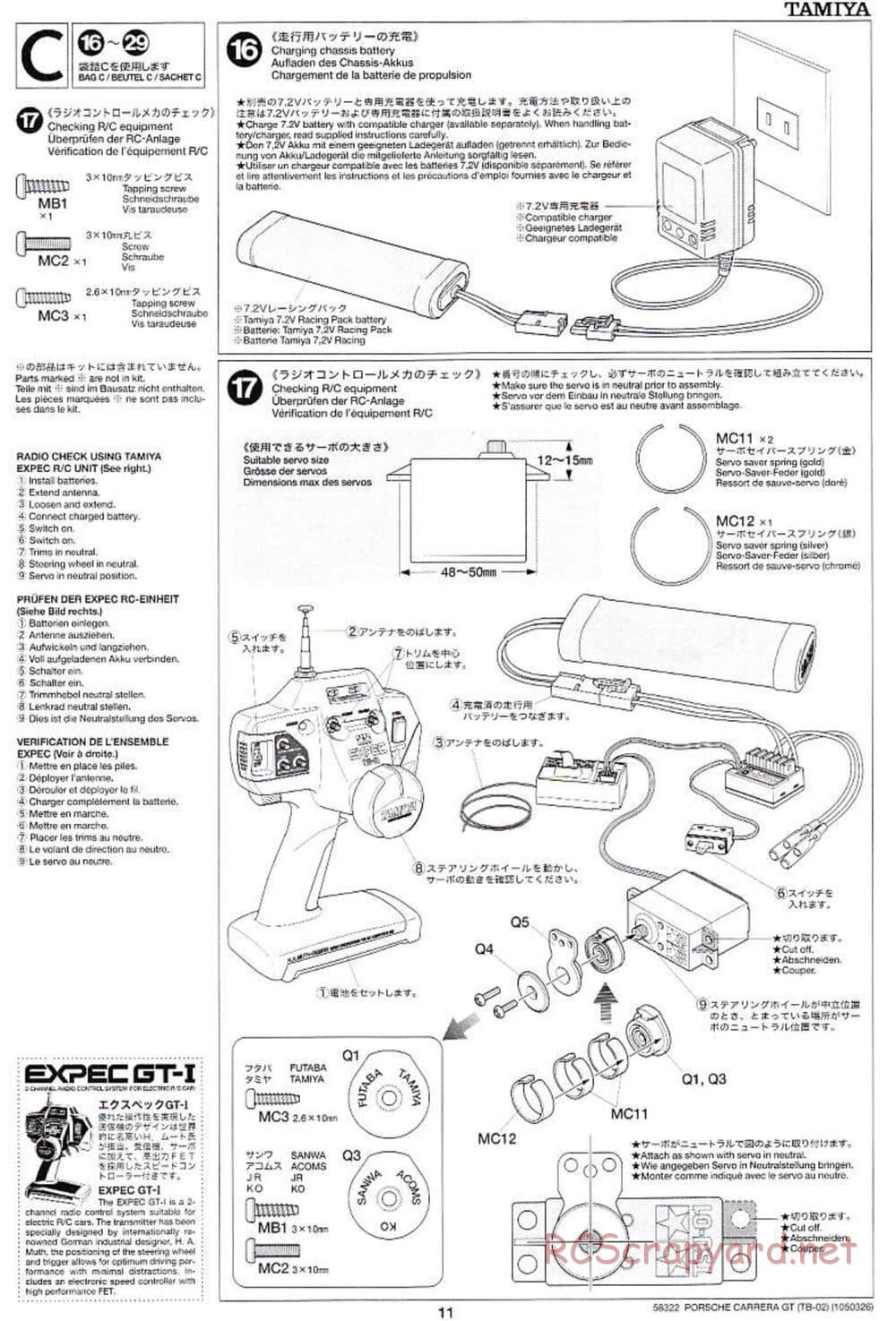 Tamiya - Porsche Carrera GT - TB-02 Chassis - Manual - Page 11
