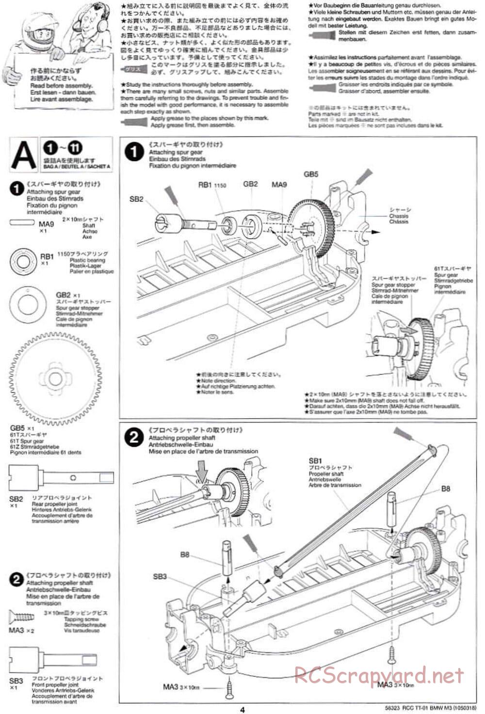 Tamiya - Schnitzer BMW M3 Sport Evo - TT-01 Chassis - Manual - Page 4