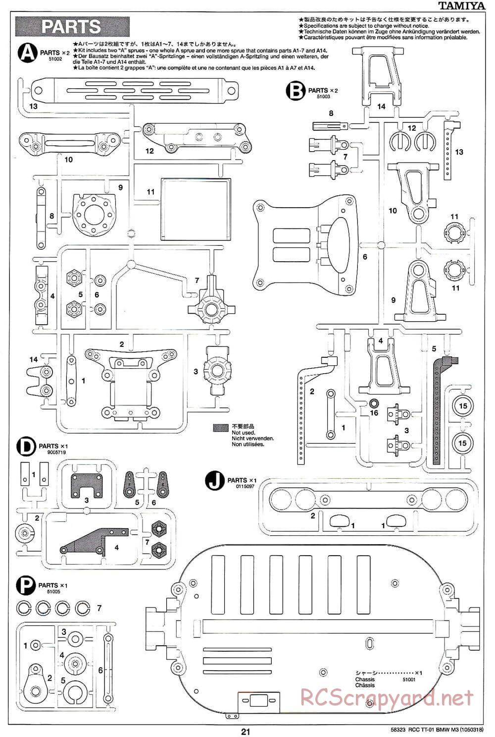 Tamiya - Schnitzer BMW M3 Sport Evo - TT-01 Chassis - Manual - Page 21