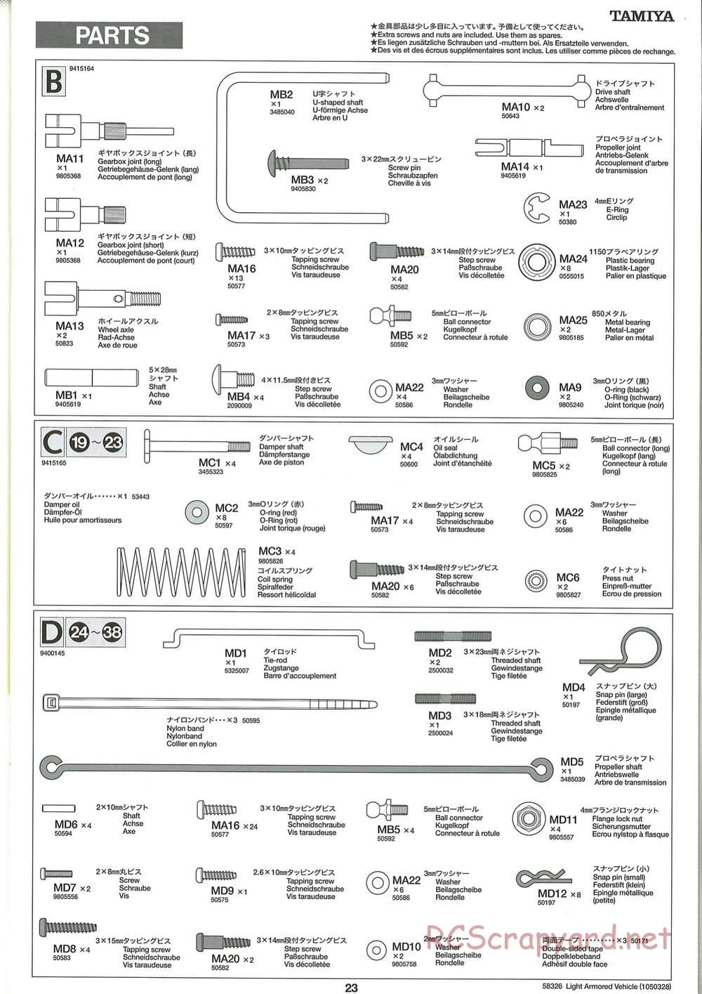 Tamiya - JGSDF Light Armored Vehicle - TA-01 Chassis - Manual - Page 23