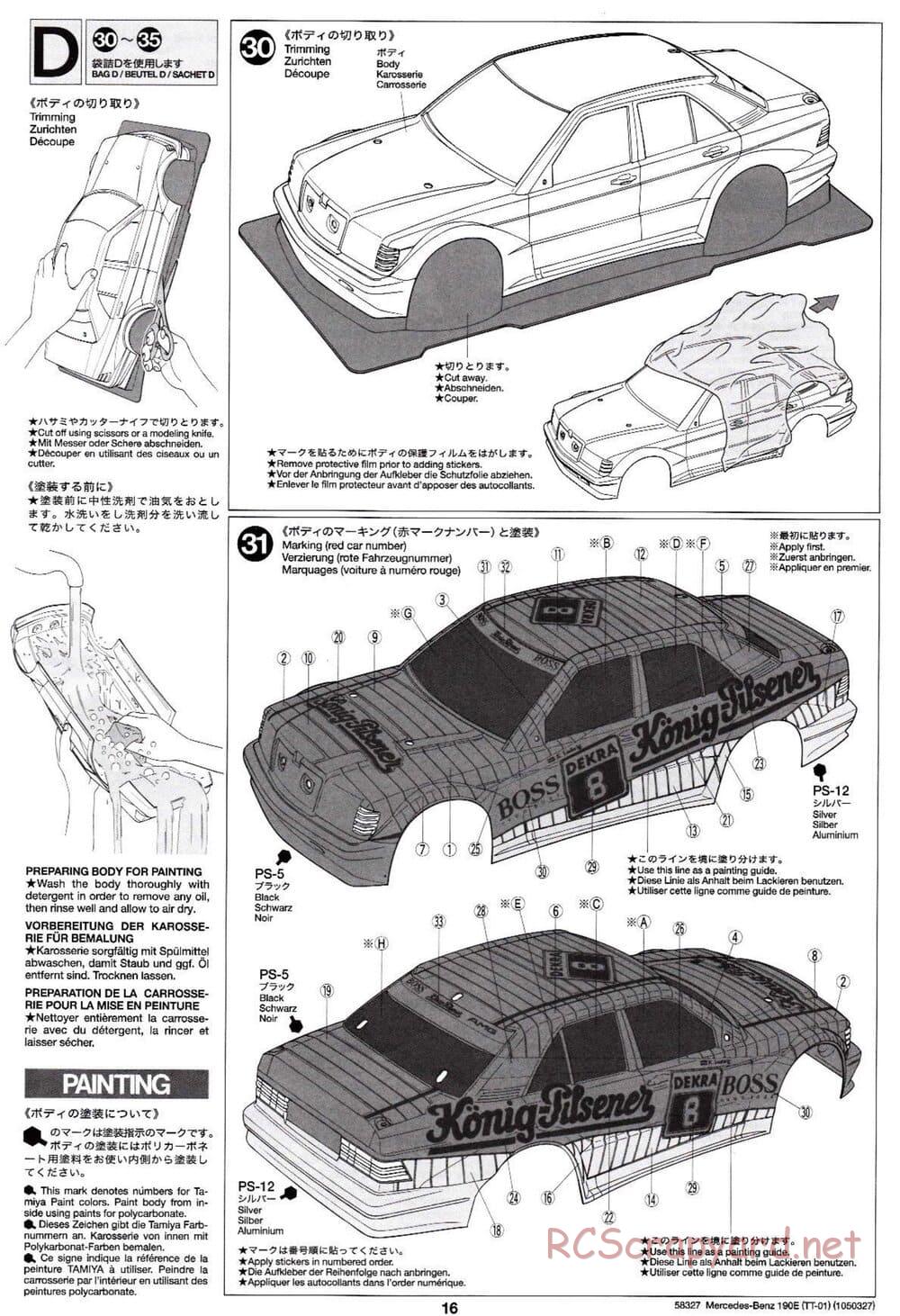 Tamiya - Mercedes Benz 190E Evo.II AMG - TT-01 Chassis - Manual - Page 16