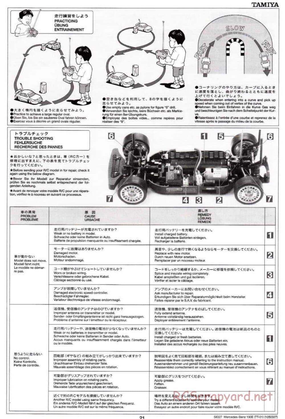 Tamiya - Mercedes Benz 190E Evo.II AMG - TT-01 Chassis - Manual - Page 21