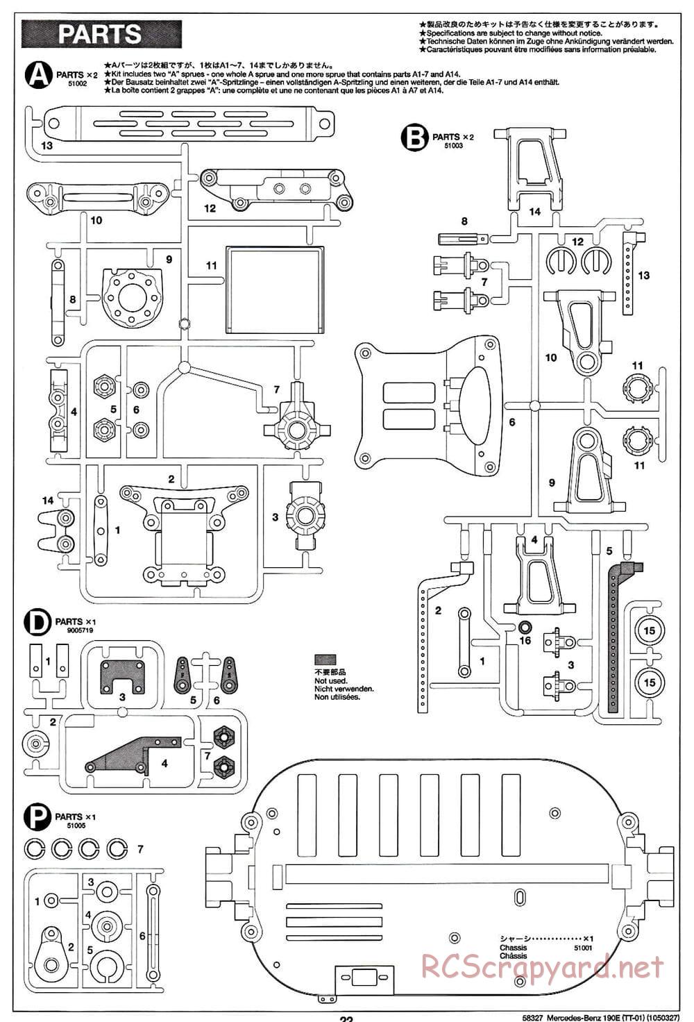 Tamiya - Mercedes Benz 190E Evo.II AMG - TT-01 Chassis - Manual - Page 22