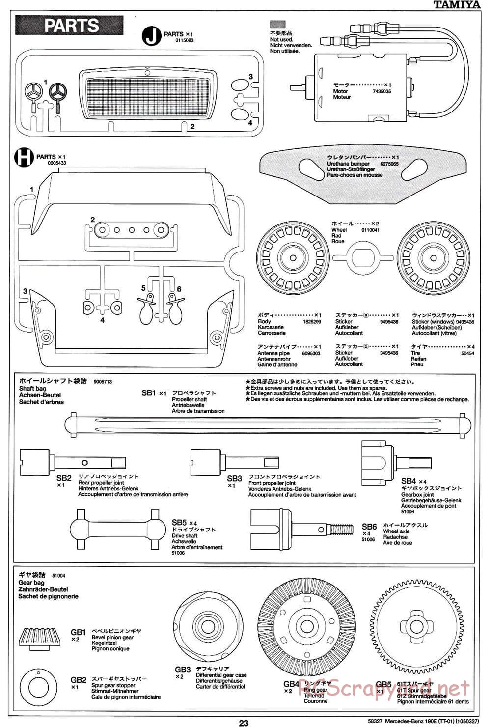 Tamiya - Mercedes Benz 190E Evo.II AMG - TT-01 Chassis - Manual - Page 23
