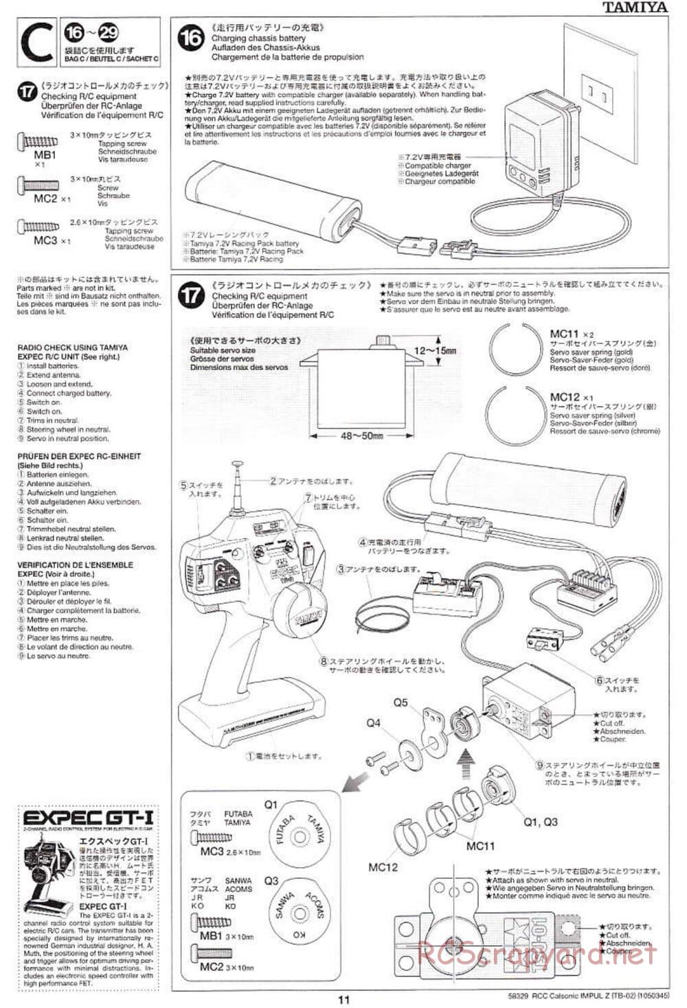 Tamiya - Calsonic Impul Z - TB-02 Chassis - Manual - Page 11