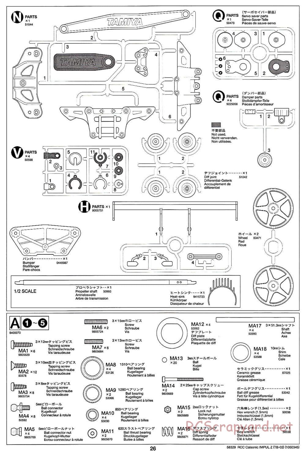Tamiya - Calsonic Impul Z - TB-02 Chassis - Manual - Page 26