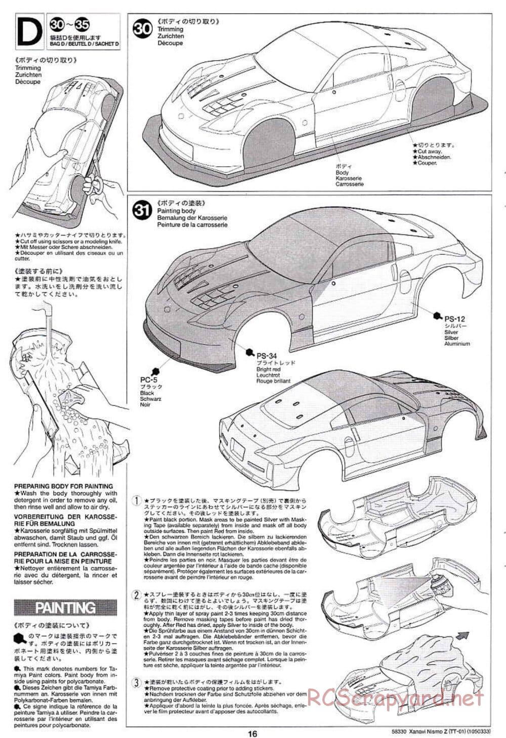 Tamiya - Xanavi Nismo Z - TT-01 Chassis - Manual - Page 16
