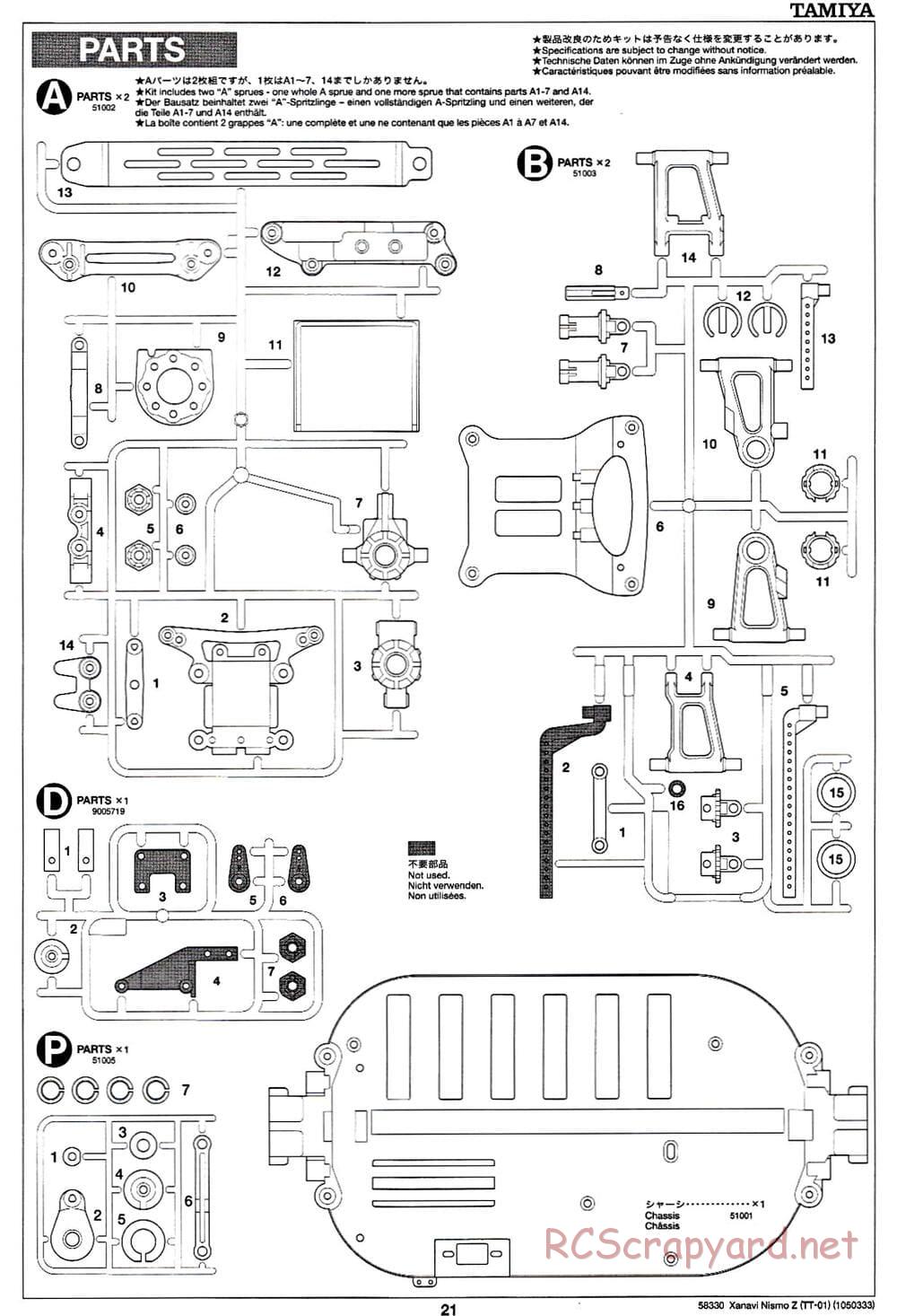 Tamiya - Xanavi Nismo Z - TT-01 Chassis - Manual - Page 21