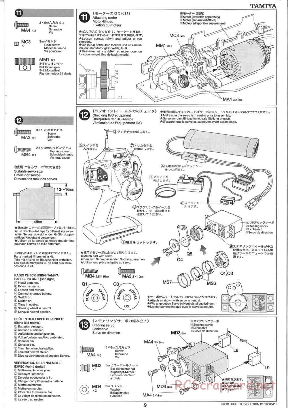 Tamiya - TB Evolution IV Chassis - Manual - Page 9