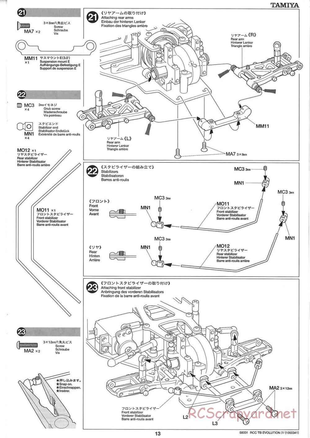 Tamiya - TB Evolution IV Chassis - Manual - Page 13