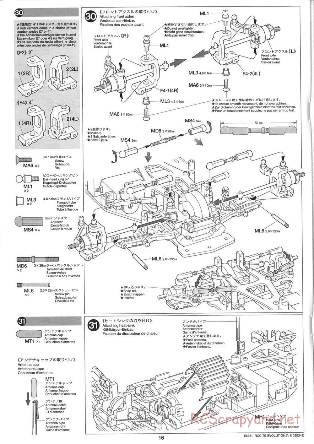 Tamiya - TB Evolution IV Chassis - Manual - Page 16