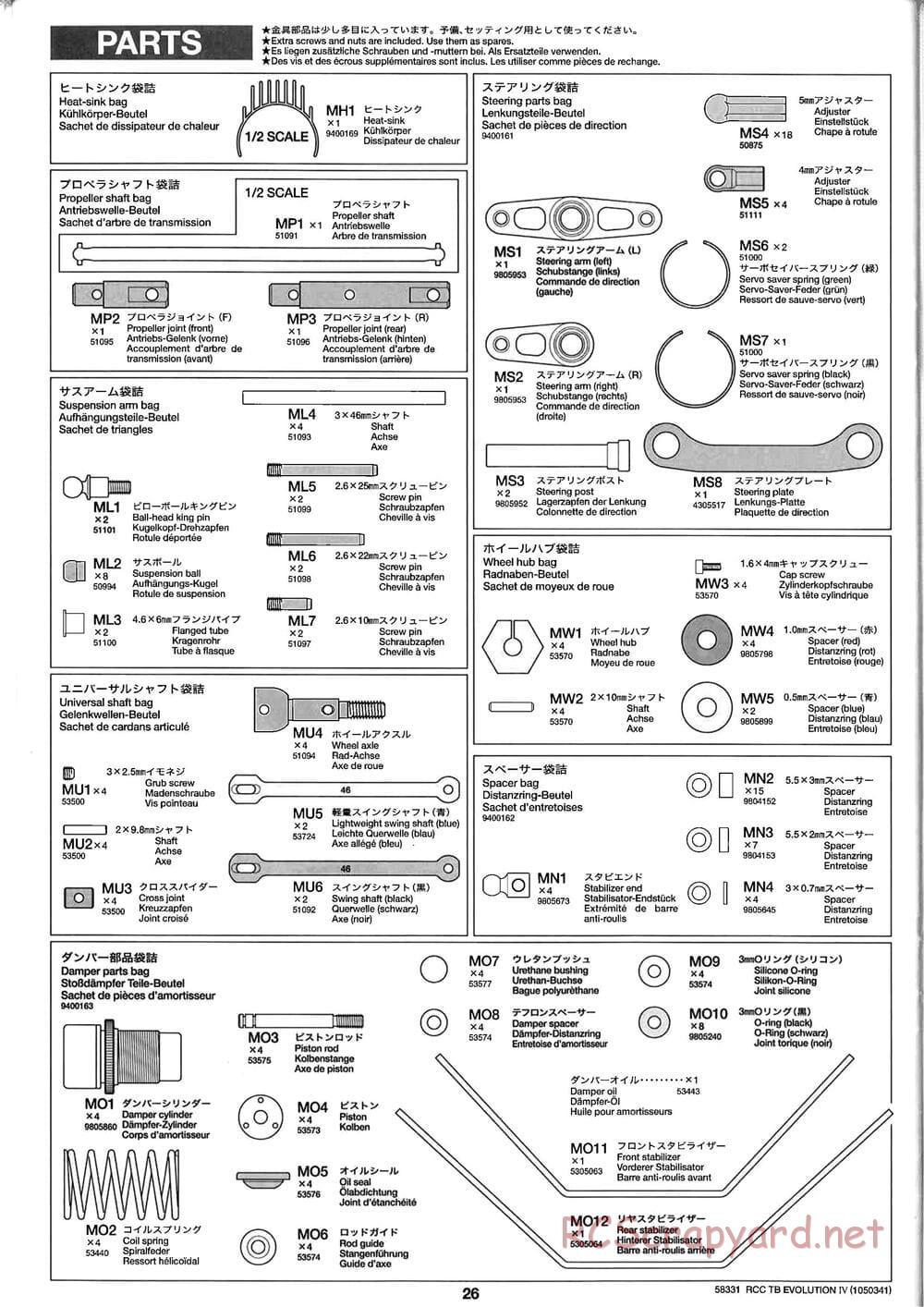 Tamiya - TB Evolution IV Chassis - Manual - Page 26