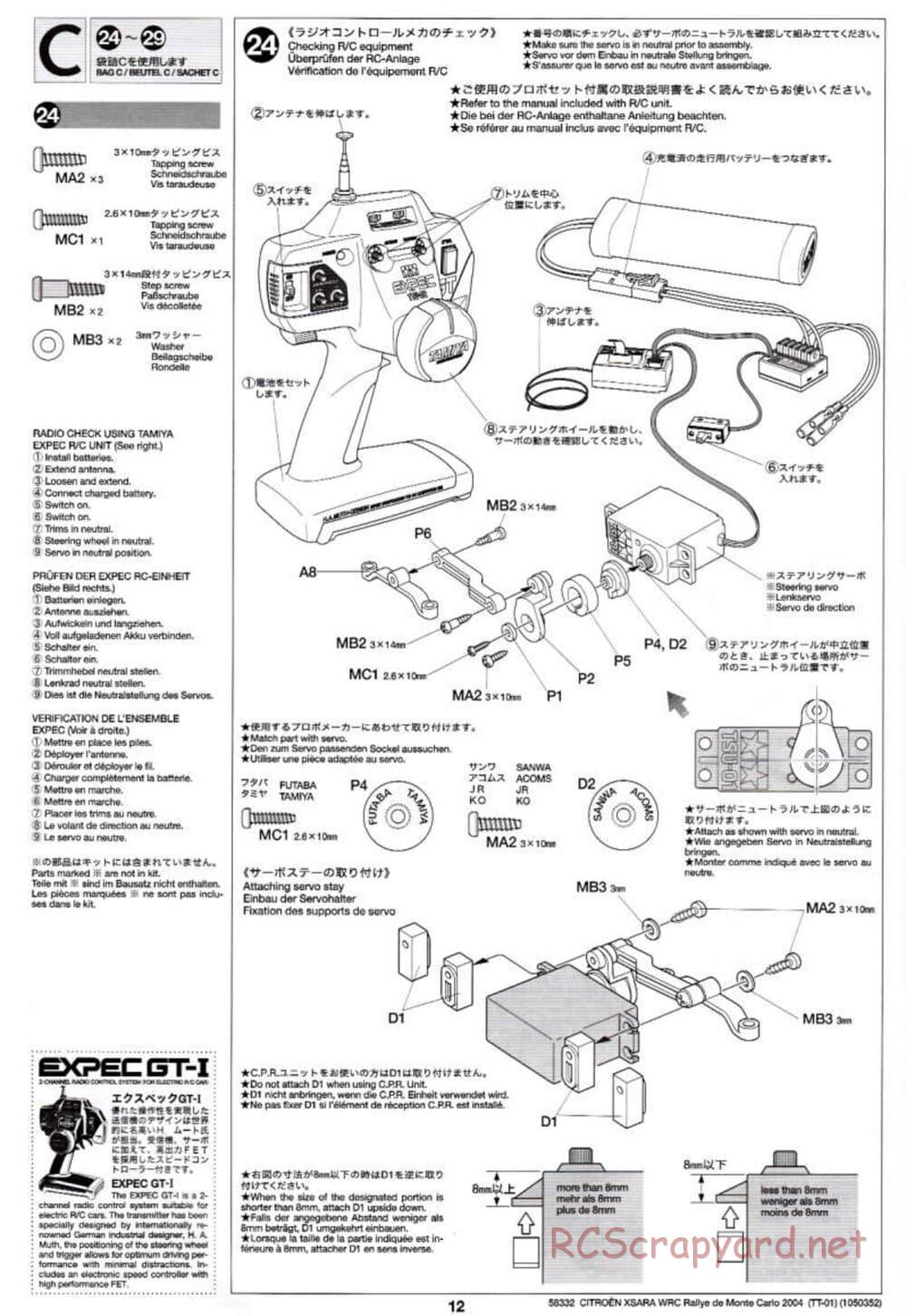 Tamiya - Citroen Xsara WRC Rallye De Monte Carlo 2004 - TT-01 Chassis - Manual - Page 12