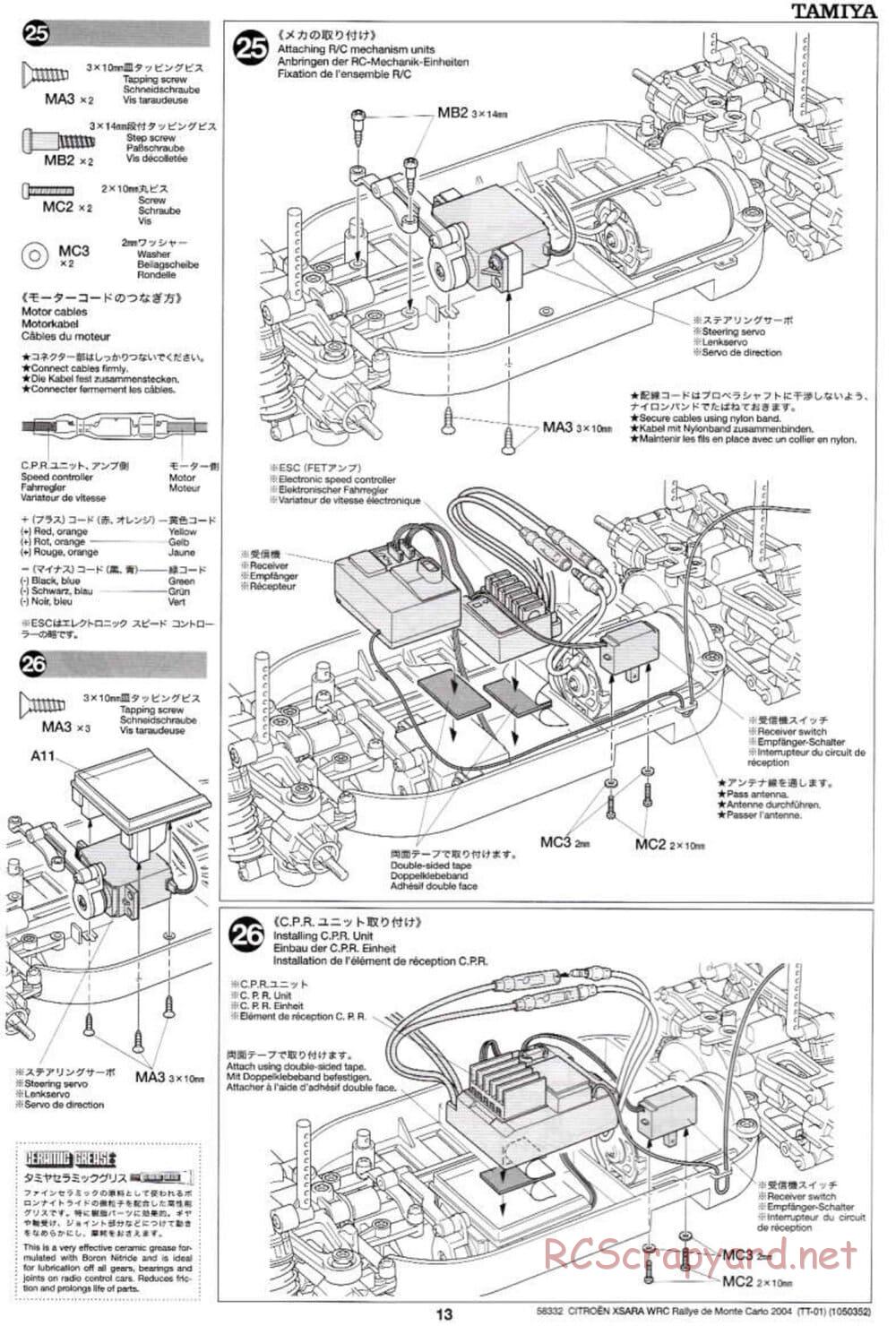 Tamiya - Citroen Xsara WRC Rallye De Monte Carlo 2004 - TT-01 Chassis - Manual - Page 13