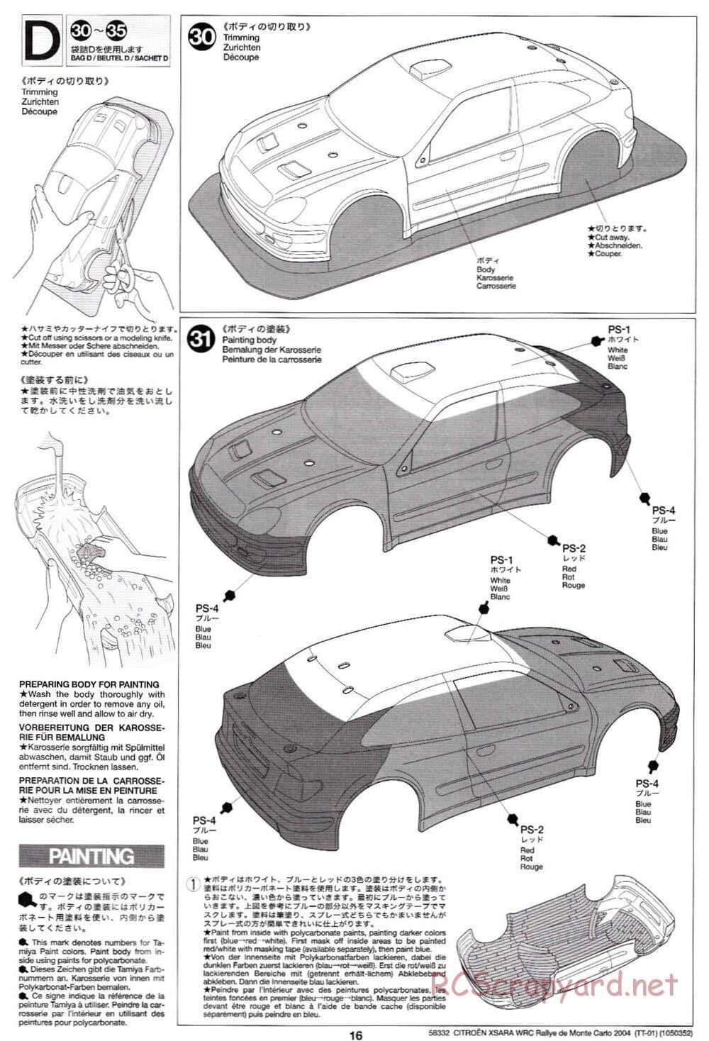Tamiya - Citroen Xsara WRC Rallye De Monte Carlo 2004 - TT-01 Chassis - Manual - Page 16