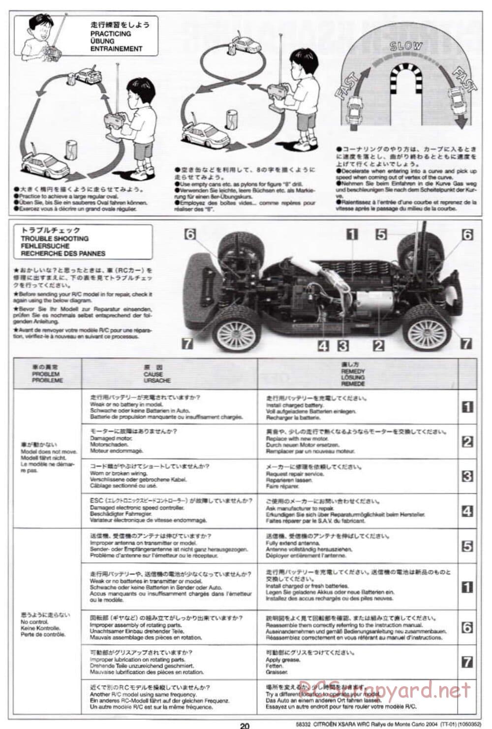 Tamiya - Citroen Xsara WRC Rallye De Monte Carlo 2004 - TT-01 Chassis - Manual - Page 20