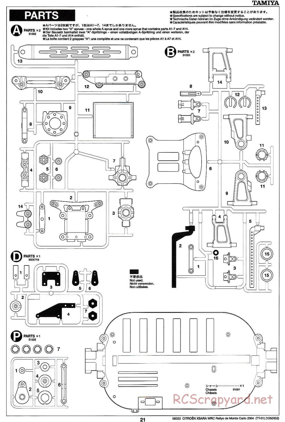 Tamiya - Citroen Xsara WRC Rallye De Monte Carlo 2004 - TT-01 Chassis - Manual - Page 21