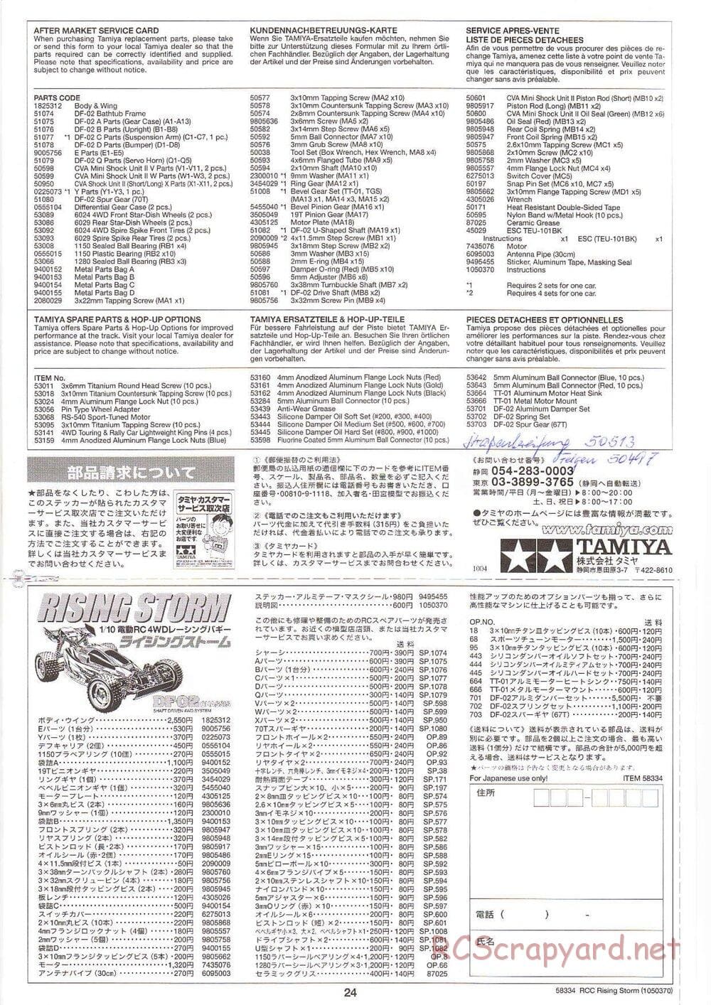 Tamiya - Rising Storm Chassis - Manual - Page 24