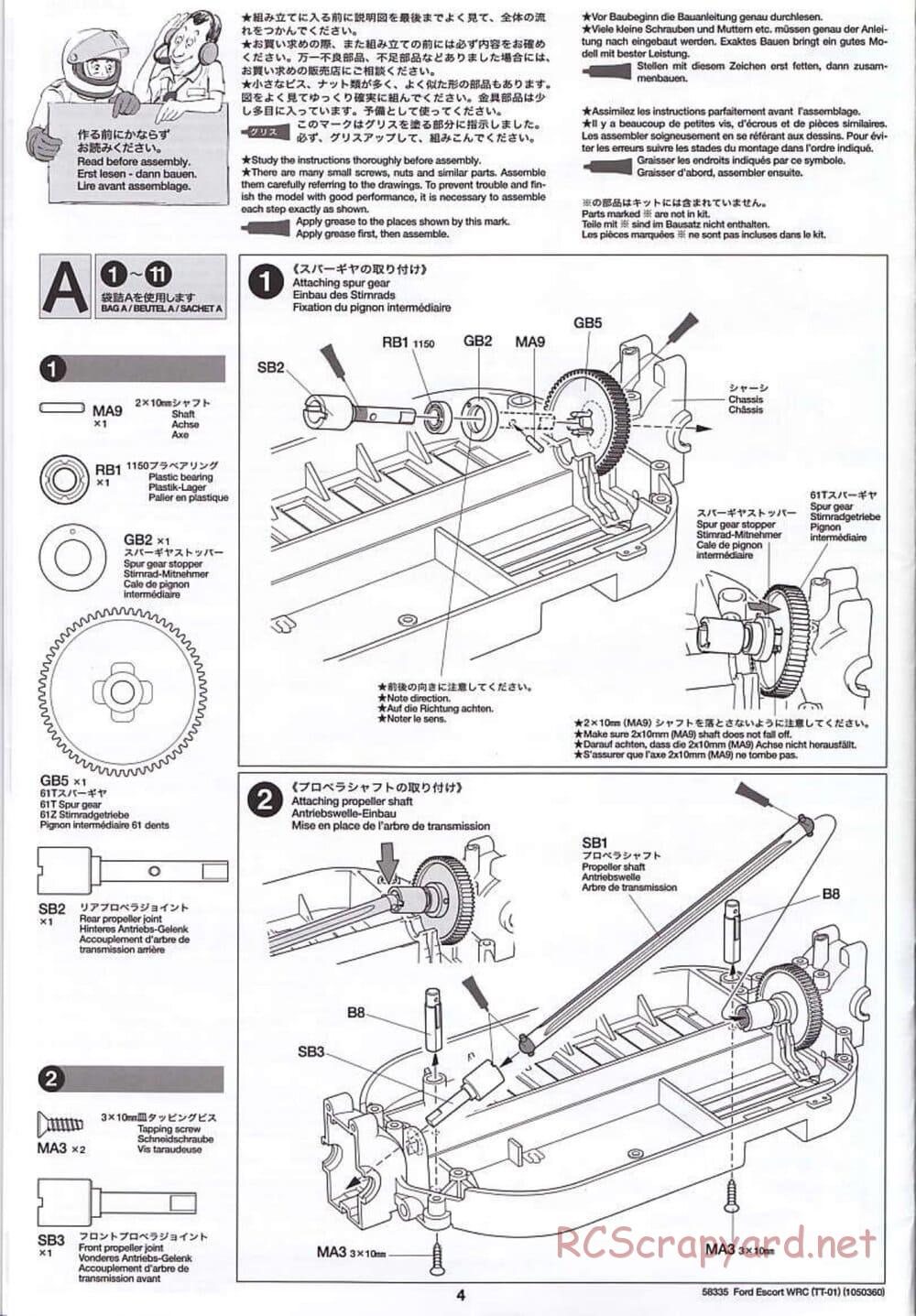 Tamiya - Ford Escort WRC - TT-01 Chassis - Manual - Page 4