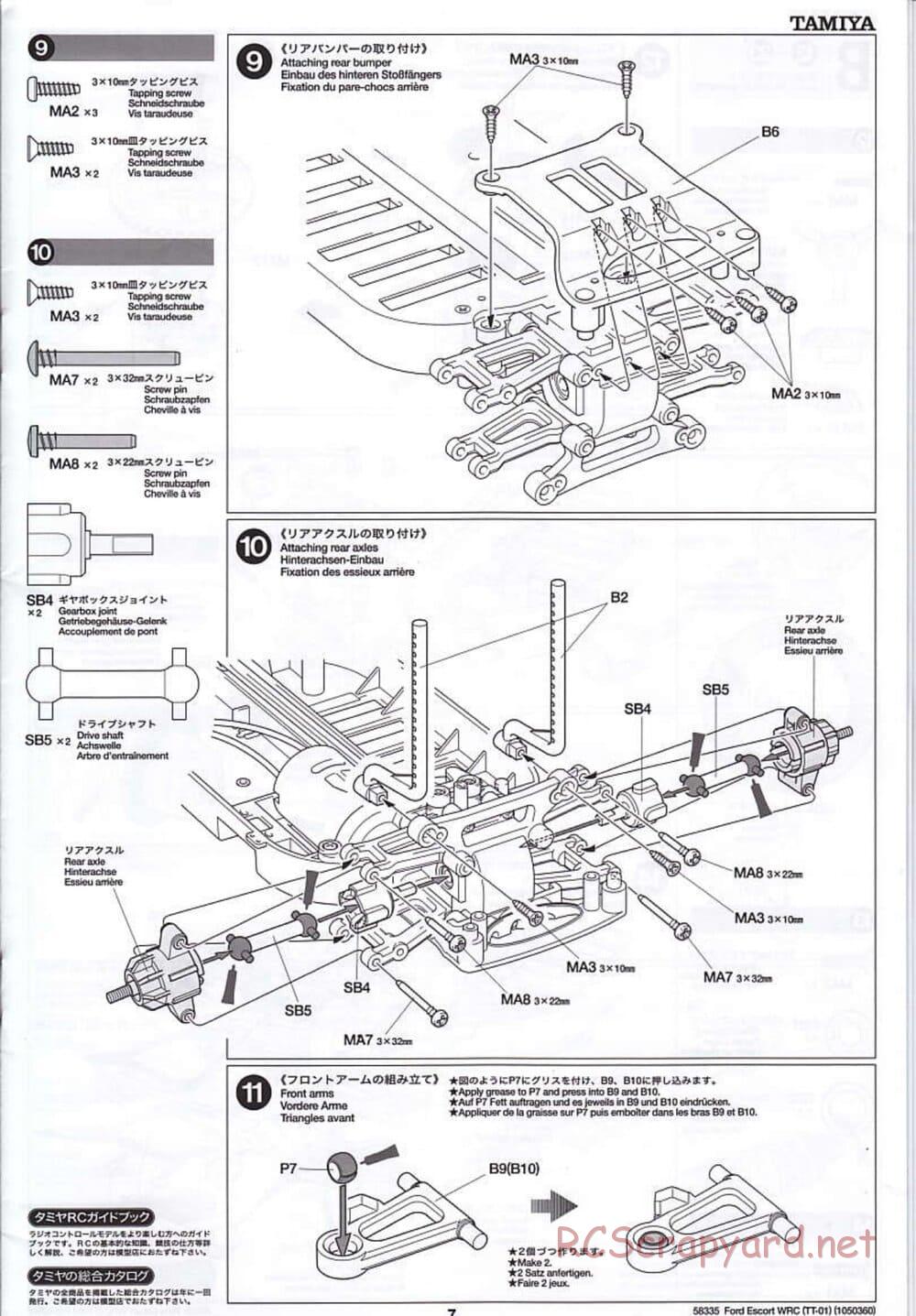 Tamiya - Ford Escort WRC - TT-01 Chassis - Manual - Page 7