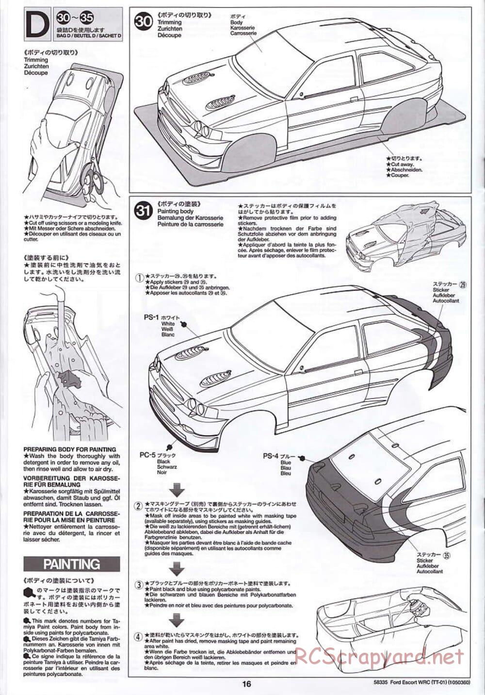 Tamiya - Ford Escort WRC - TT-01 Chassis - Manual - Page 16