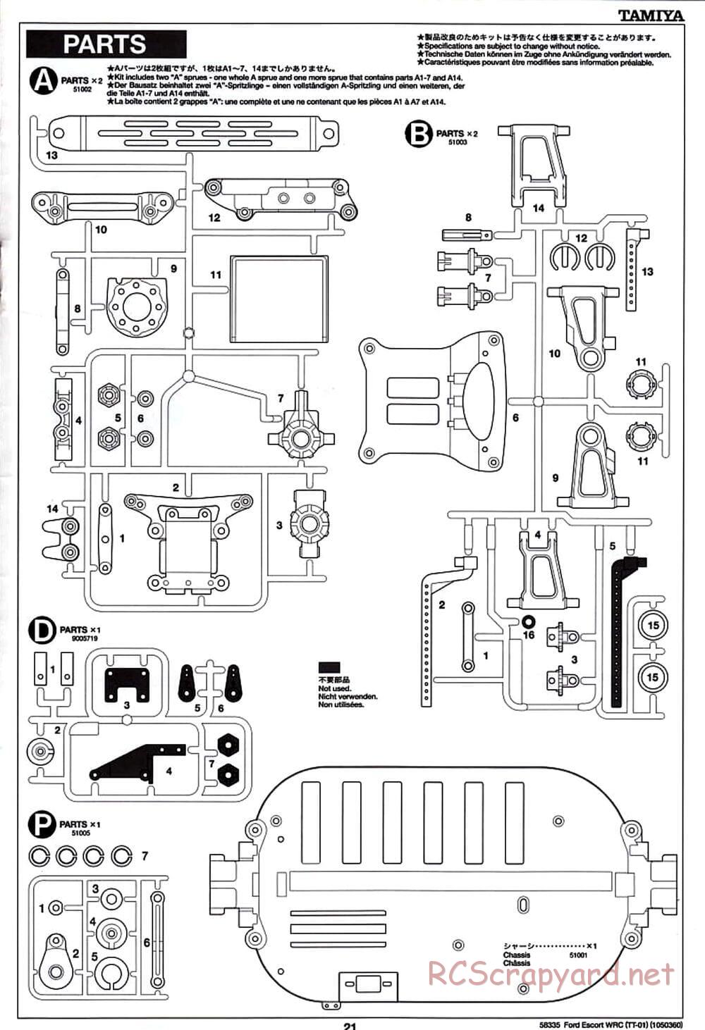 Tamiya - Ford Escort WRC - TT-01 Chassis - Manual - Page 21