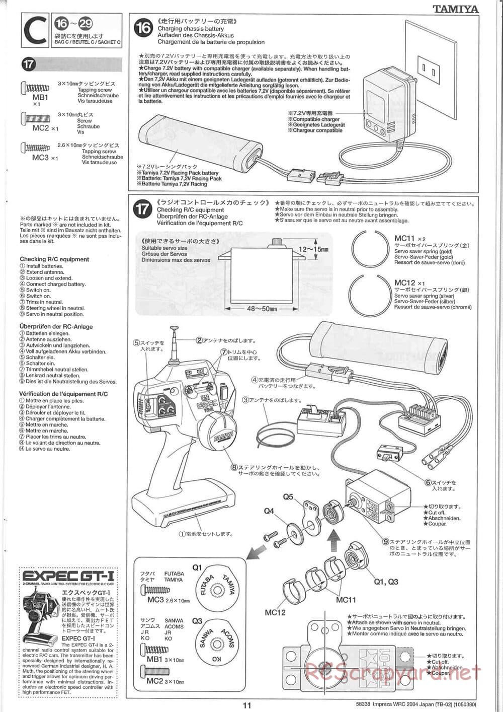 Tamiya - Subaru Impreza WRC 2004 Rally Japan - TB-02 Chassis - Manual - Page 11